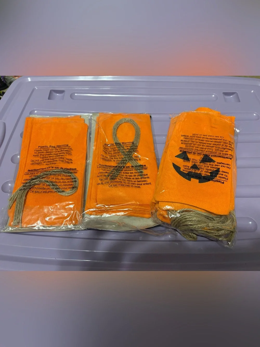 Bundle Of (20) Total Pumpkin Small Fabric Treat/Favor Bags Open Package, Unused